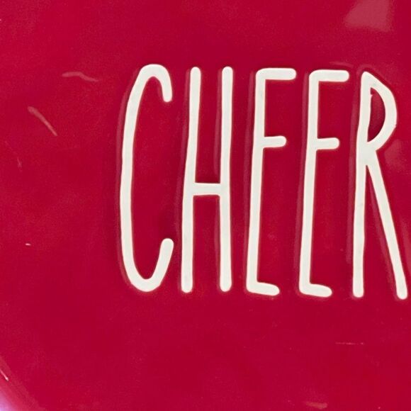 Christmas AF Lot of Four Red Holiday Salad Plates Ceramic Jolly Cheer Joy Holly - Picture 7 of 11